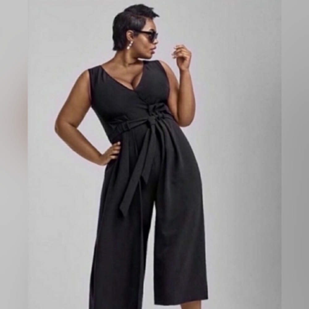 Lane Bryant Infinite Stretch Wide Leg Crop Jumpsuit